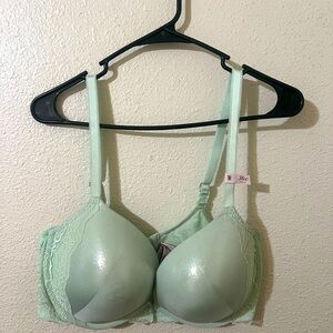 Lace Trim Mint Green Bra